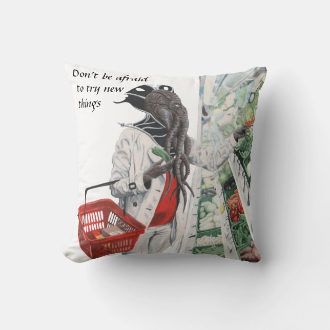 Cojín Decorativo Mind Flayer Grocery Shopping Fantasy Art Pillow (Anverso)