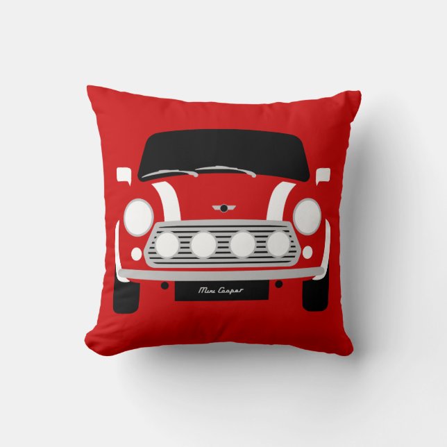 Cojín Decorativo Mini auto original rojo clásico (Anverso)