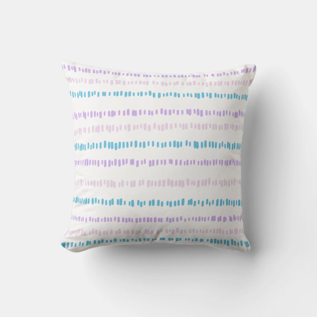 Cojín Decorativo Mini Strokes Patrón Turquesa Púrpura Rosa (Anverso)