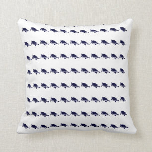Cojín Decorativo mini tortugas NAVY AZUL en PILLOW blanco
