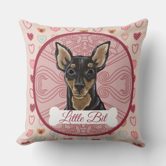 Cojín Decorativo Miniature Pinscher Personalize Pillow (Anverso)