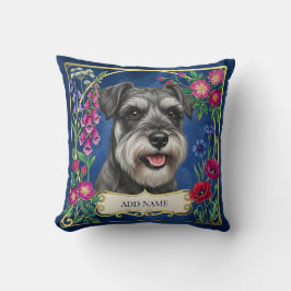 Cojín Decorativo Miniature Schnauzer Sal y Pimienta Almohadilla Azu