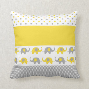 Cojín Decorativo Minielefante amarillo y gris