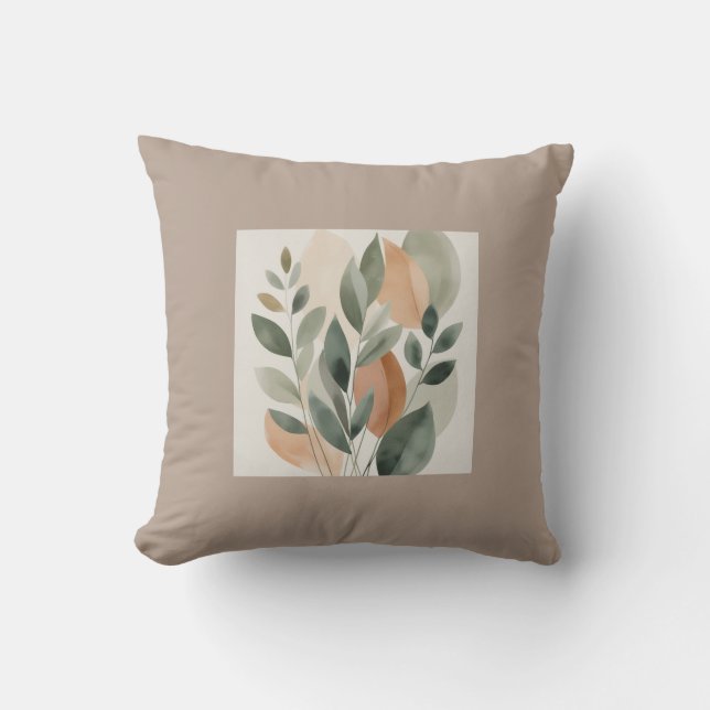Cojín Decorativo Minimal Botanical Leaf Pattern pillows (Anverso)