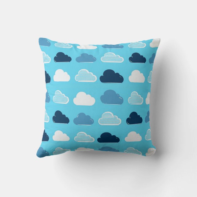 Cojín Decorativo Minimal Clouds Pattern – Blue Sky Vibes (Reverso)