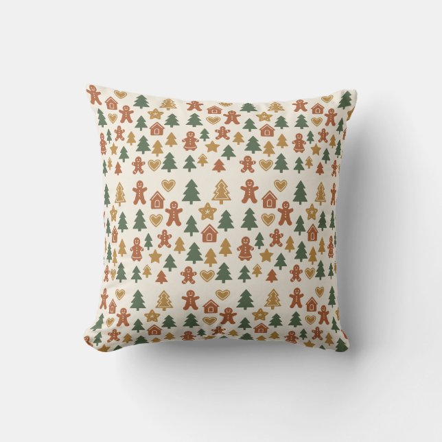 Cojín Decorativo Minimal Gingerbread Pattern (Anverso)