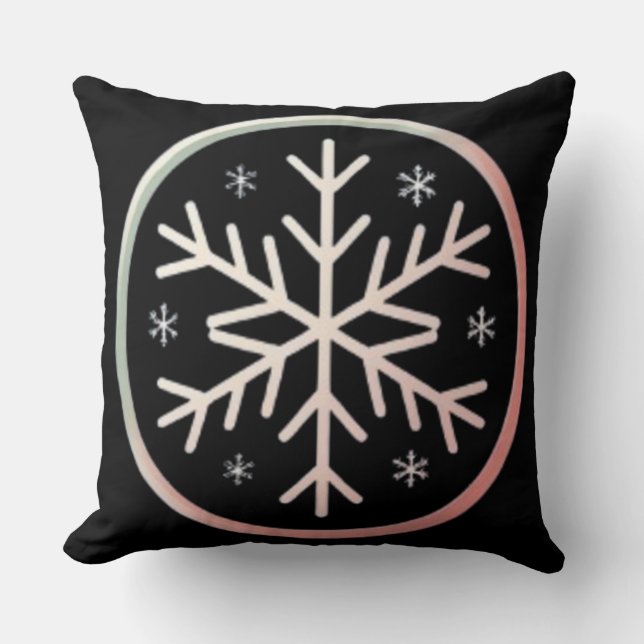 Cojín Decorativo Minimal Snowflake Icon –  Winter Holiday design  (Anverso)