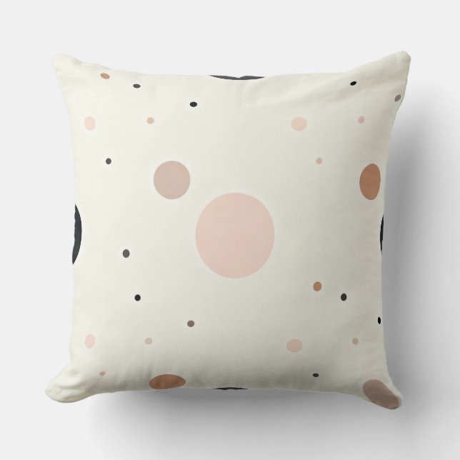 Cojín Decorativo Minimal Winter Dot Pattern, Soft Cozy Neutrals (Anverso)