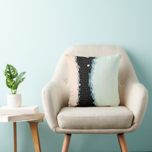 Cojín Decorativo Minimalismo abstracto arte rosa azul negro