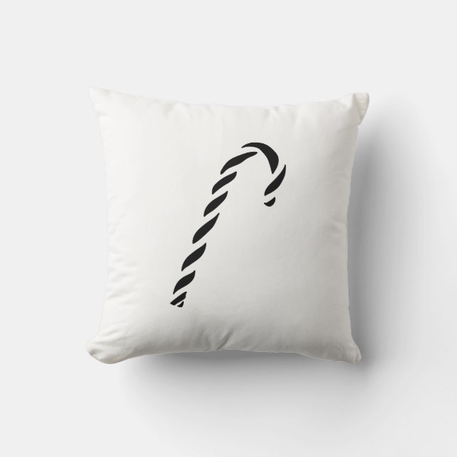 Cojín Decorativo Minimalist Black Christmas Candy cane (Anverso)