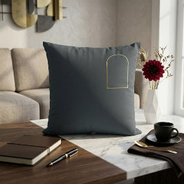 Cojín Decorativo Minimalist Charcoal Throw Pillow - Matte Gold Arch