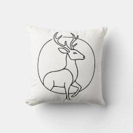 Cojín Decorativo Minimalist Deer Line Art – Forest Animal Art