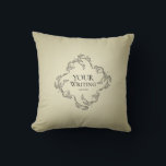 Cojín Decorativo Minimalist Elegant Custom Text<br><div class="desc">This minimalist custom pillow design features a soft beige background with a delicate floral frame and a clean central space where you can add your own text — such as names, dates, or a short message. Its elegant simplicity makes it perfect for weddings, anniversaries, birthdays, or home décor. The subtle...</div>