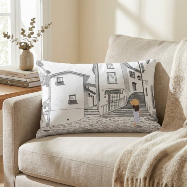 Cojín Decorativo Minimalist European Street Illustration  (Subido por el creador)