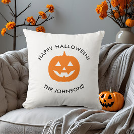 Cojín Decorativo Minimalist Halloween Pumpkin – Personalized Family