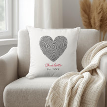 Minimalist Heart Fingerprint Personalized Name