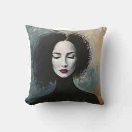 Cojín Decorativo Minimalist Lady Portrait Canvas Art