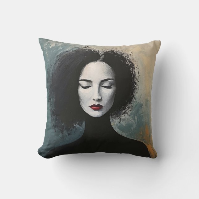 Cojín Decorativo Minimalist Lady Portrait Canvas Art (Anverso)