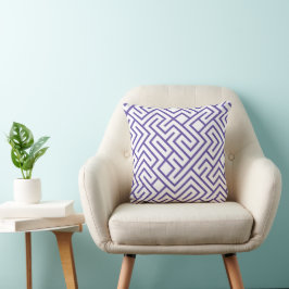 Cojín Decorativo Minimalist Maze Lines Purple Pattern