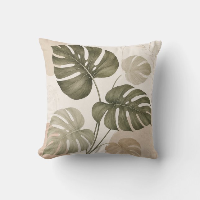 Cojín Decorativo Minimalist Monstera Leaf Cushion (Anverso)