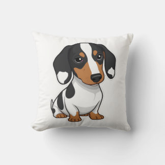 Cojín Decorativo Minimalist Piebald Dachshund Art 