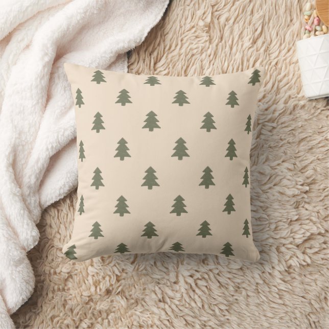Cojín Decorativo Minimalist Pine Tree Beige Boho Farmhouse Winter (Manta)
