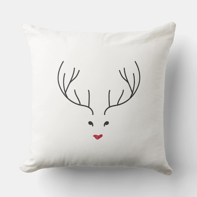 Cojín Decorativo minimalist reindeer face (Anverso)