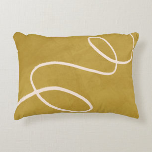 Cojín Decorativo Minimalista arte abstracto moderno en oro amarillo