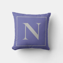 Cojín decorativo Minimalista azul monograma periwi