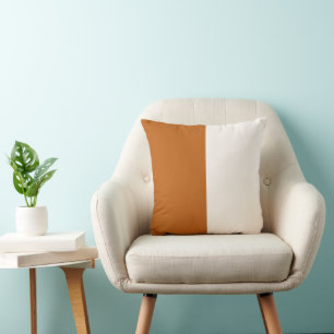 Cojín Decorativo Minimalista bloque de color naranja quemado de dos