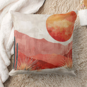 Cojín Decorativo Minimalista Cálido - Paisaje Abstracto Boho del De