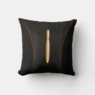 Cojín decorativo minimalista con mariposa dorada