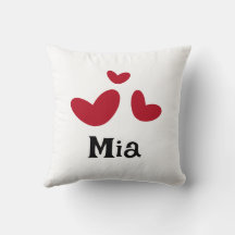 Cojín decorativo Minimalista del Corazón Rojo