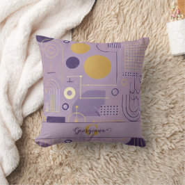 Cojín Decorativo Minimalista escandinavo morado y oro personalizado