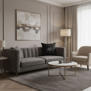 Cojín Decorativo Minimalista lindo elegante guion negro y blanco