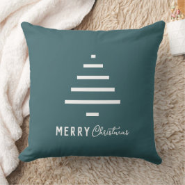 Cojín Decorativo Minimalista moderno Feliz Navidad Pino Verde Árbol