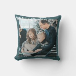 Cojín Decorativo Minimalista moderno Feliz Navidad Pino Verde Árbol
