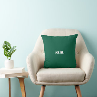 Cojín Decorativo Minimalista negrita texto personalizado verde