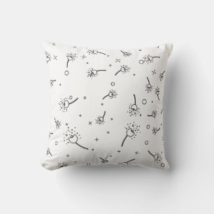 Cojín Decorativo Minimalista nórdico floral geométrico blanco y neg