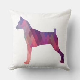 Cojín Decorativo Minimización Pinscher Silueta de patrón geométrico