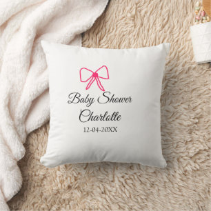 COJÍN DECORATIVO MÍNIMO DE FECHA DE AÑADIDA DE NOMBRE DE BABY SHOWE