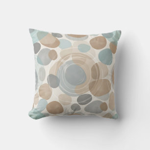 Cojín Decorativo Mínimo gris azul beige suave superpuesto
