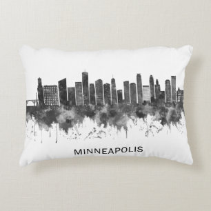 Cojín Decorativo Minneapolis Minnesota Skyline BW
