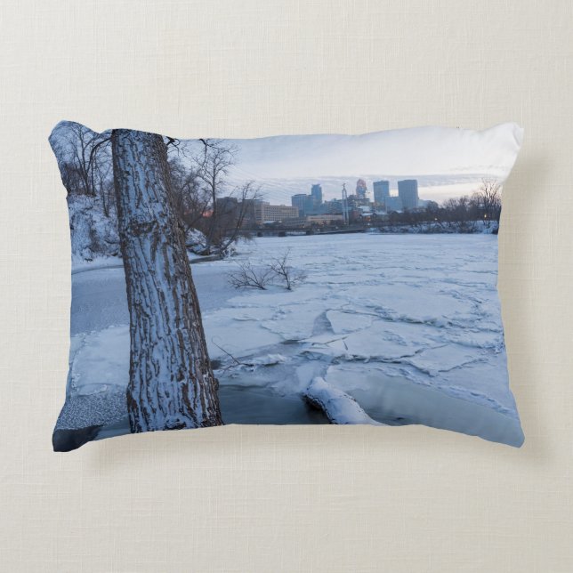Cojín Decorativo minneapolis skyline y hely mississippi river (Anverso)