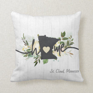 Cojín Decorativo Minnesota Estado Personalizado Tu Ciudad Hogareña 