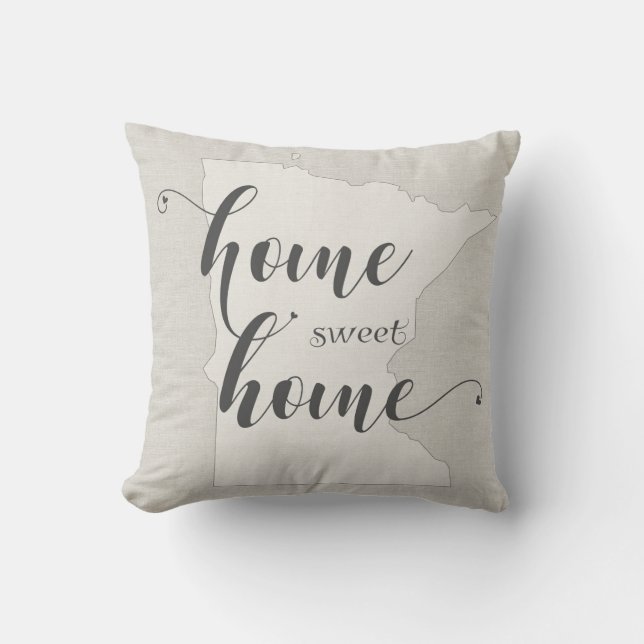 Cojín Decorativo Minnesota - Hogar dulce estilo burlap (Anverso)
