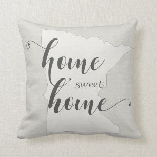Cojín Decorativo Minnesota - Hogar Dulce Hogar aspecto de arpillera
