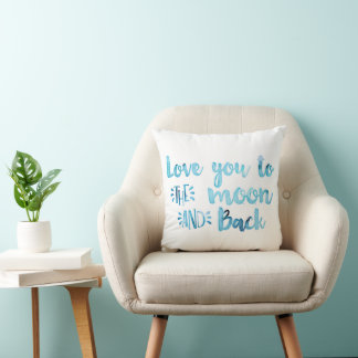 Cojín Decorativo Mint Blue te ama a la luna y a la espalda