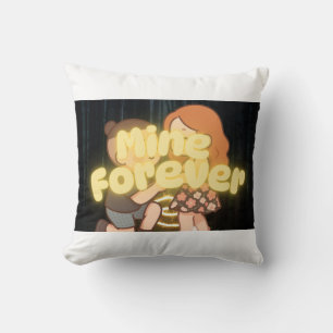 Cojín Decorativo Mío Por Siempre Cute Kawaii Chibi Propuesta Brilla