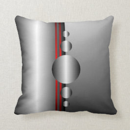 Cojín Decorativo Mirada abstracta del rojo y del metal plateado